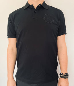 MALHKEBRE "CROWN & NAILS" POLO SHIRT - BLACK - POD