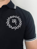 MALHKEBRE "CROWN & NAILS" POLO SHIRT - WHITE - POD